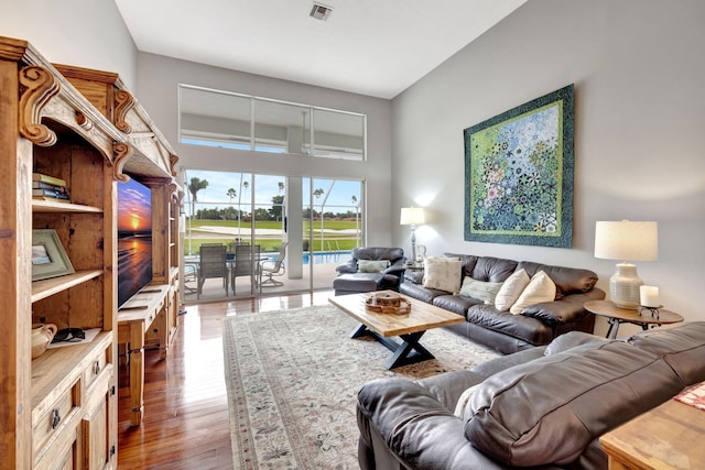 living room featuring hardwood / wood-style floors