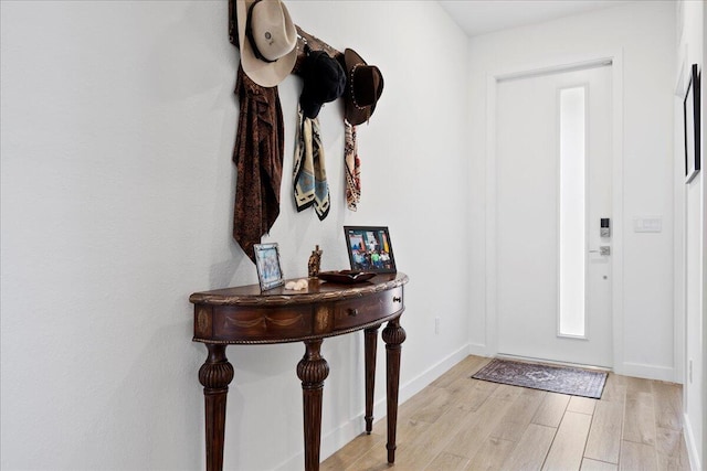 entryway featuring light hardwood / wood-style floors