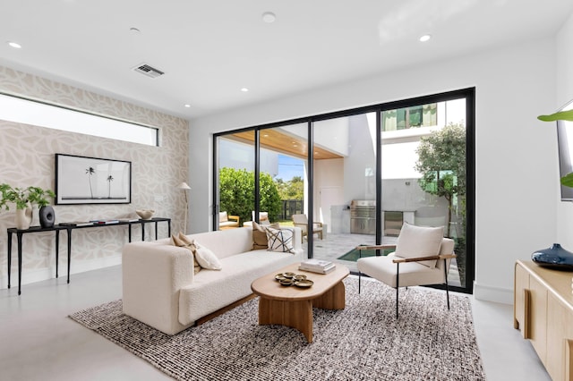 living room with a wealth of natural light