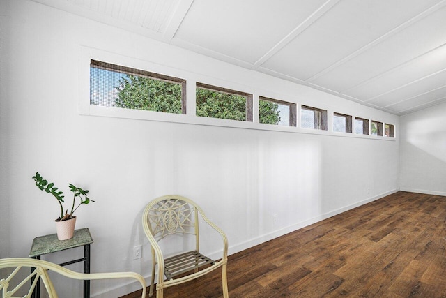 sitting room featuring dark hardwood / wood-style flooring