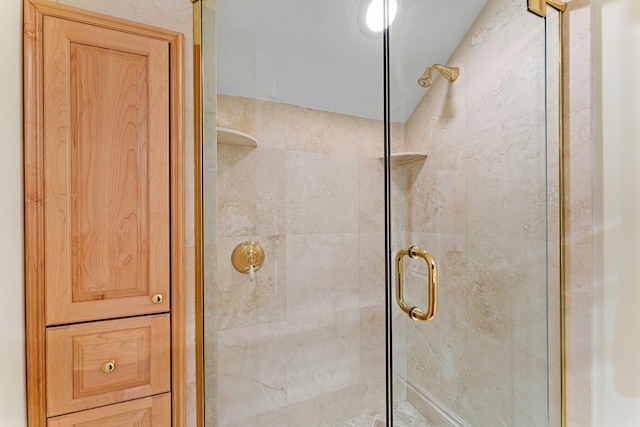 bathroom featuring walk in shower