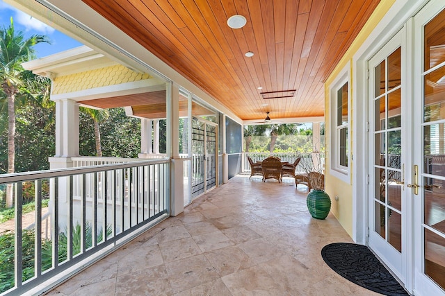 balcony with french doors