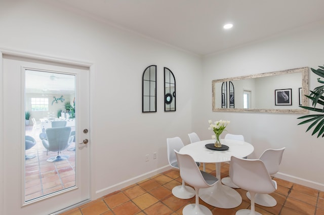 dining room featuring light tile patterned floors