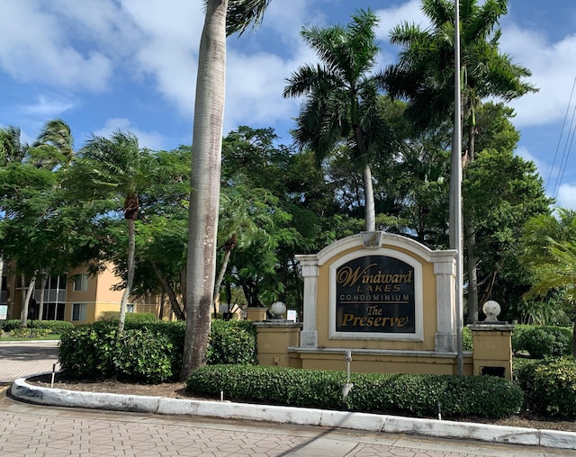 view of community sign