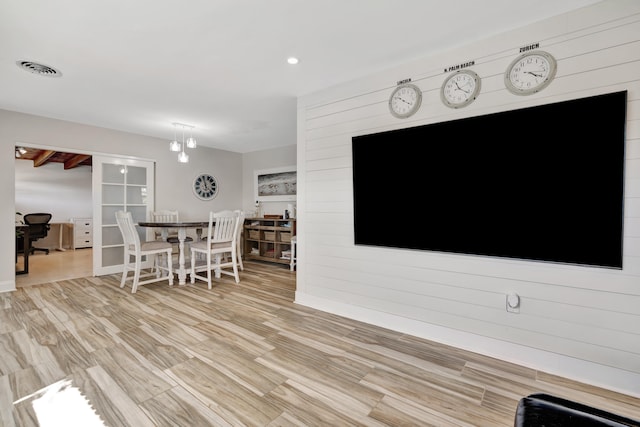 living room featuring light hardwood / wood-style floors