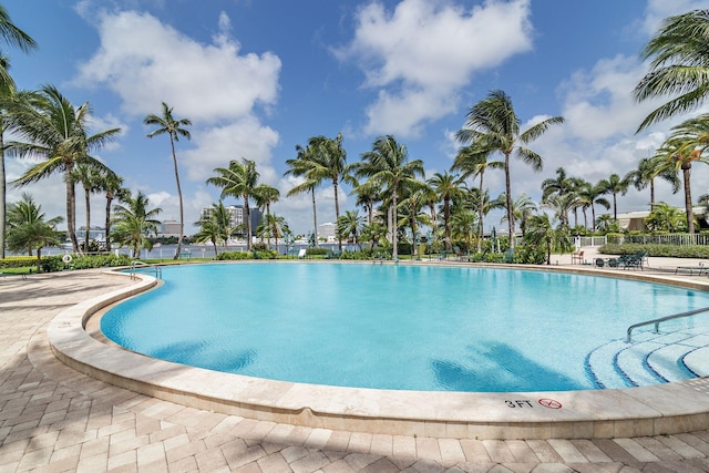 view of pool featuring a patio area