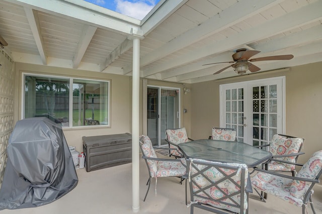 view of patio / terrace featuring french doors