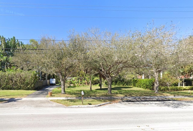 view of front of home featuring driveway and a front yard