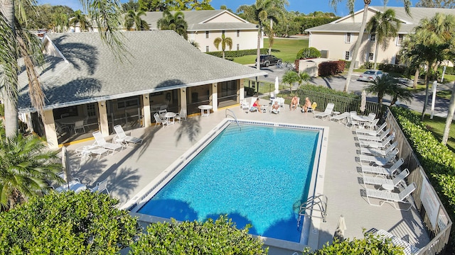 view of pool featuring a patio