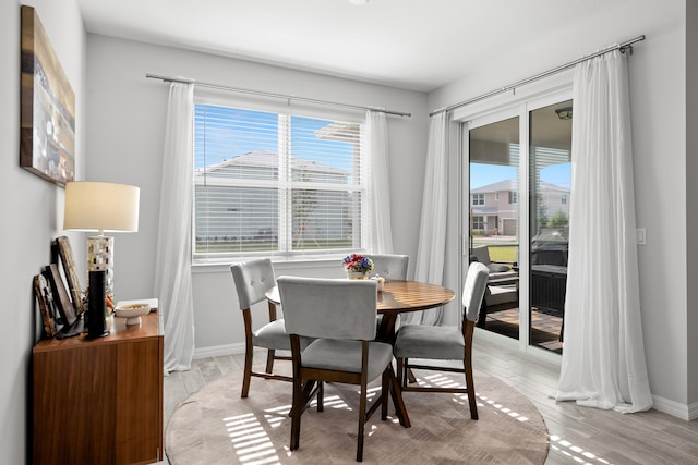 dining area featuring light hardwood / wood-style flooring