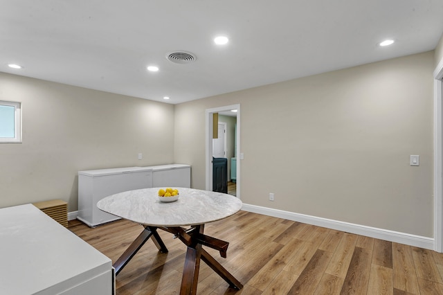 dining area featuring light hardwood / wood-style flooring