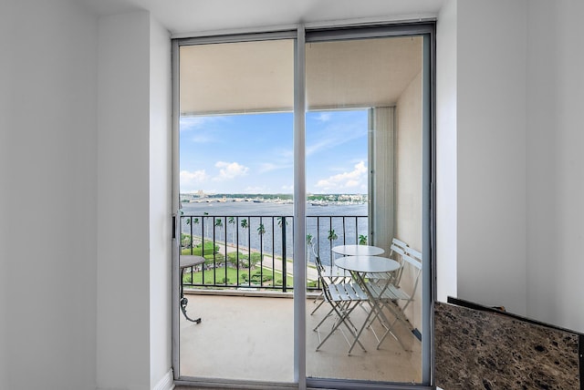 balcony with a water view