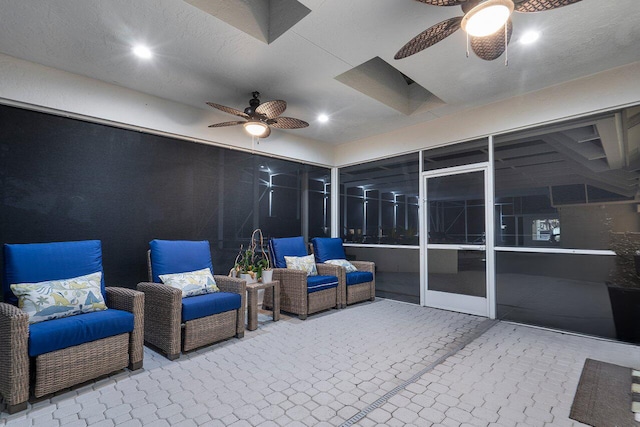 view of patio / terrace with ceiling fan