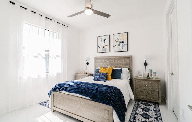 bedroom with ceiling fan