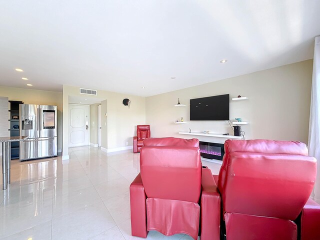 view of tiled living room