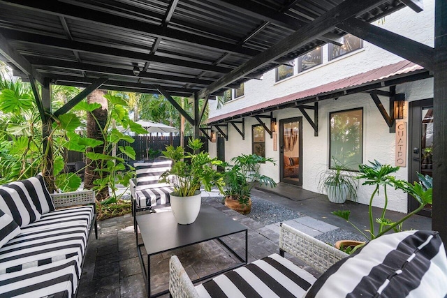 view of patio / terrace with an outdoor living space