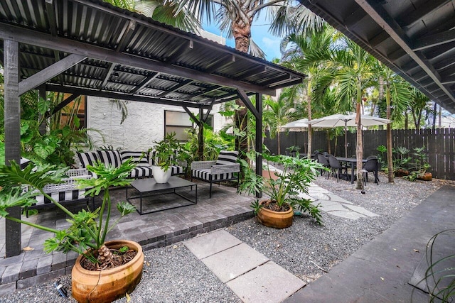 view of patio with outdoor lounge area