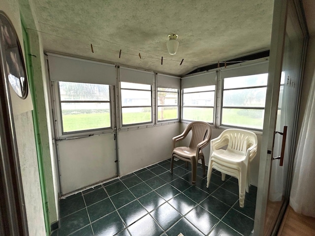 sunroom with lofted ceiling