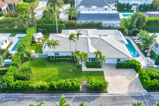 240 El Dorado Ln, Palm Beach, FL 33480 - view from above of property with a pool area