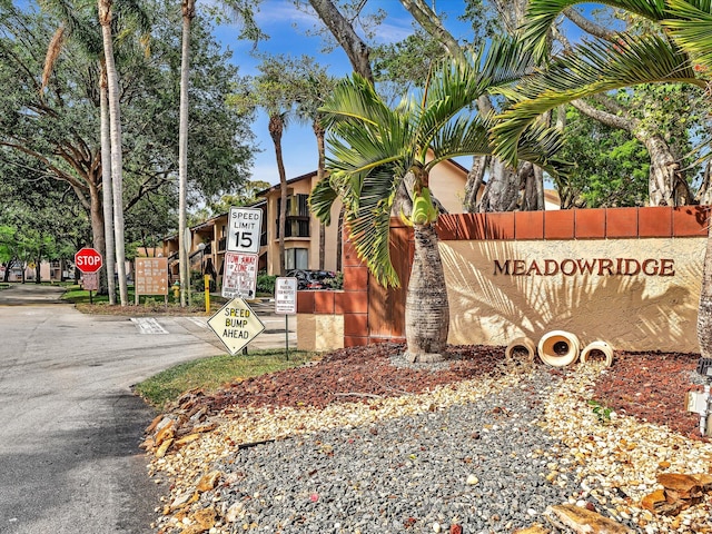 view of community sign