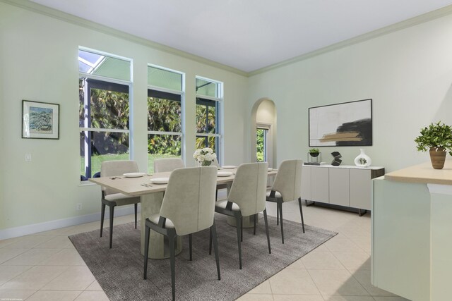 living room featuring a notable chandelier and crown molding