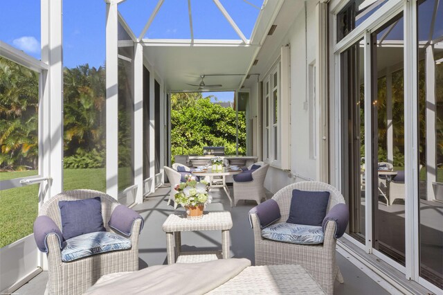 view of sunroom