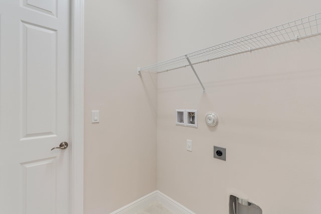 laundry area with washer hookup, hookup for a gas dryer, and electric dryer hookup