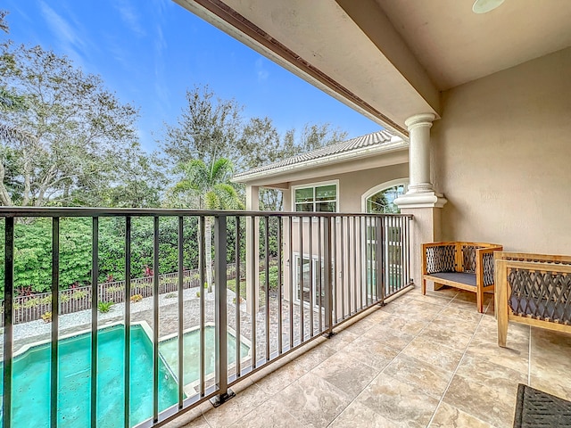 balcony featuring a patio area