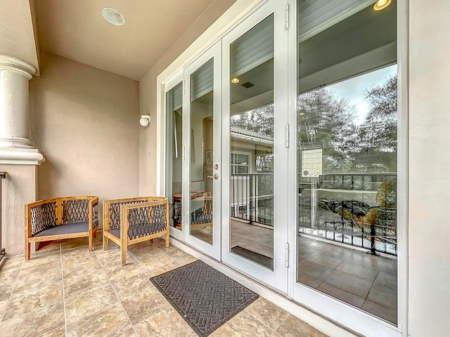 exterior space featuring french doors