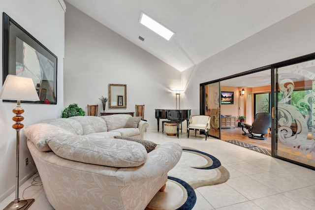 living room with light hardwood / wood-style floors and vaulted ceiling