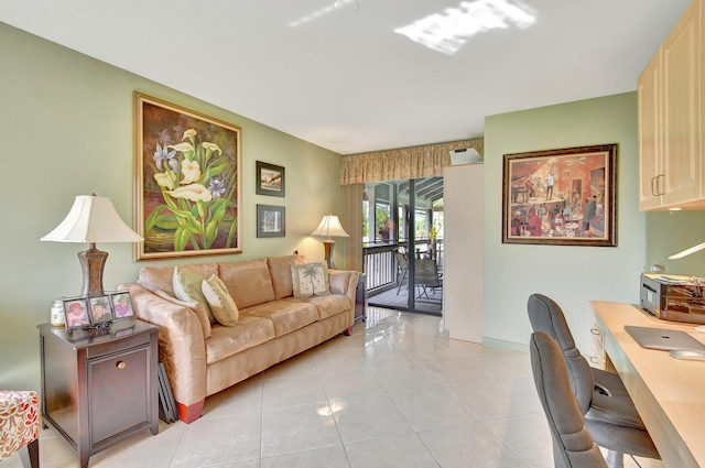 view of tiled living room