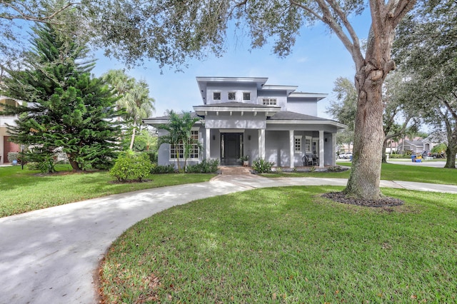 view of front of house with a front yard