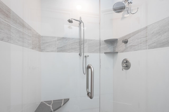 bathroom featuring walk in shower