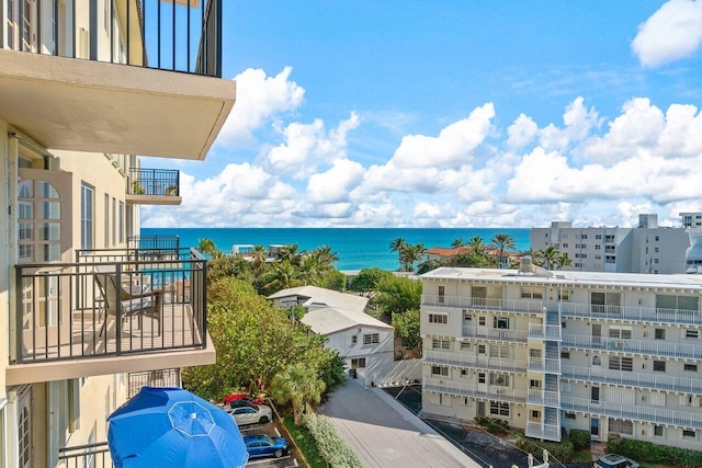 balcony with a water view