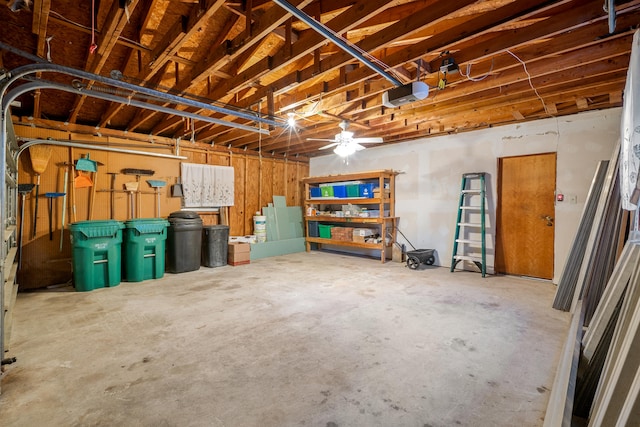 garage featuring a garage door opener