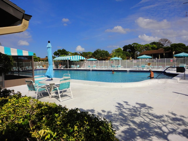 view of pool with a patio area