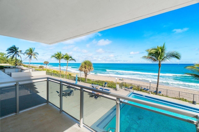 exterior space with a patio and a water view