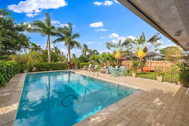 view of pool featuring a patio