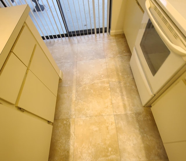 interior details with white range oven