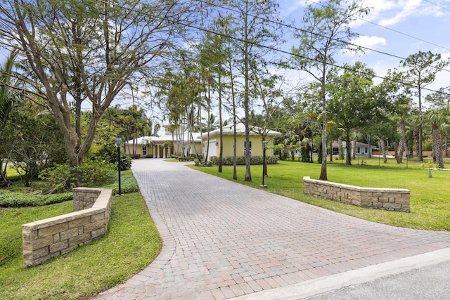 view of property's community with a yard