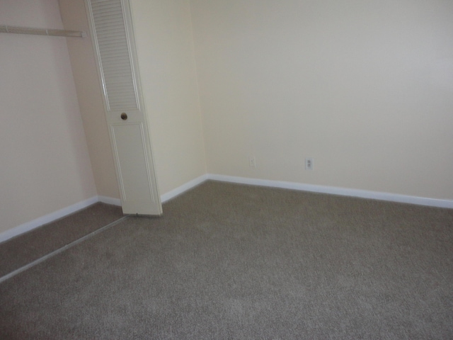 unfurnished bedroom with carpet flooring and a closet