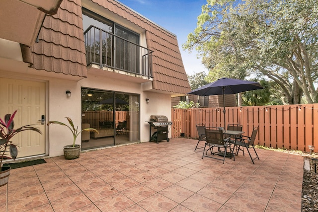 view of patio with area for grilling