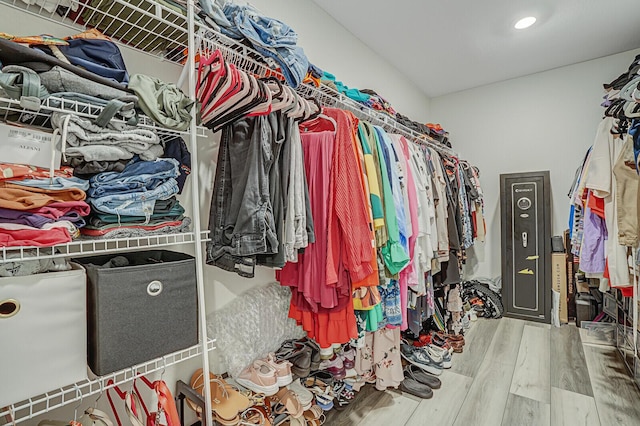 spacious closet featuring wood finished floors