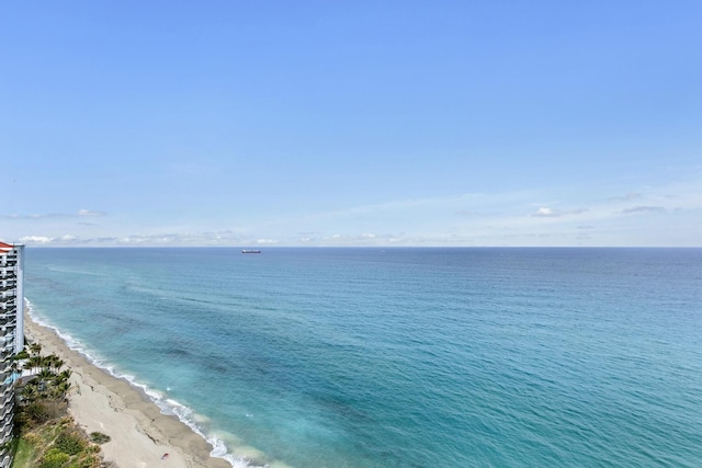 view of water feature featuring a beach view