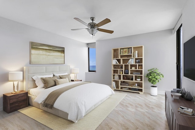 bedroom with ceiling fan