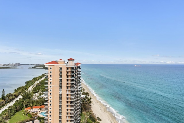 water view with a view of the beach