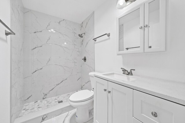 bathroom with vanity and curtained shower