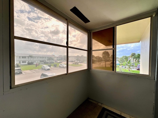 view of unfurnished sunroom