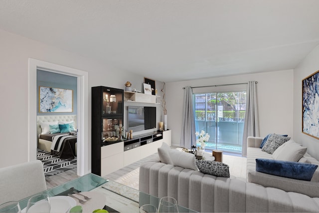 living room featuring hardwood / wood-style flooring