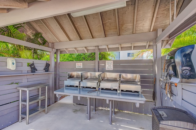 view of patio featuring exterior kitchen